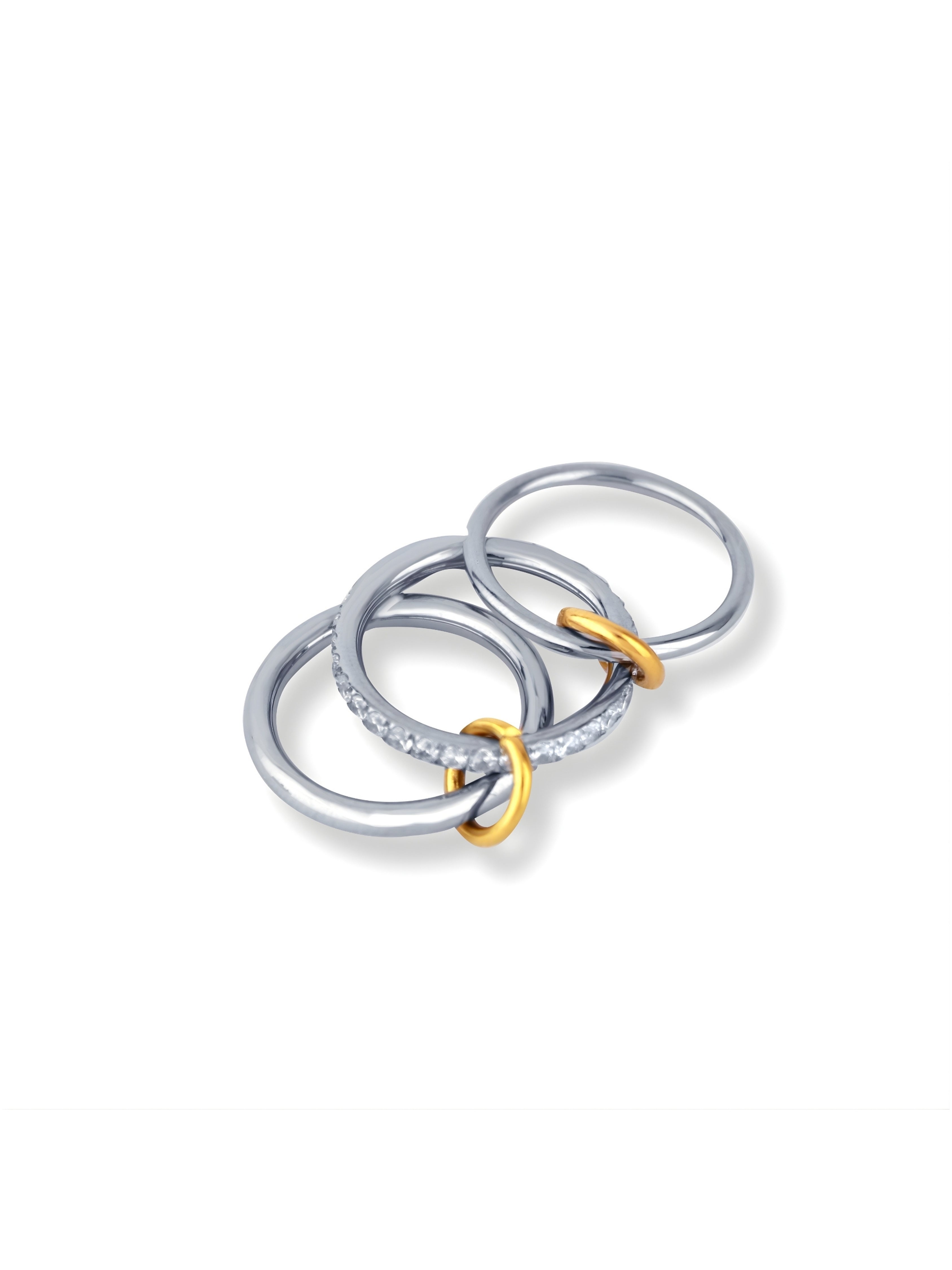 Linked Sparkle Triple Ring