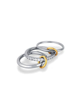 Linked Sparkle Triple Ring