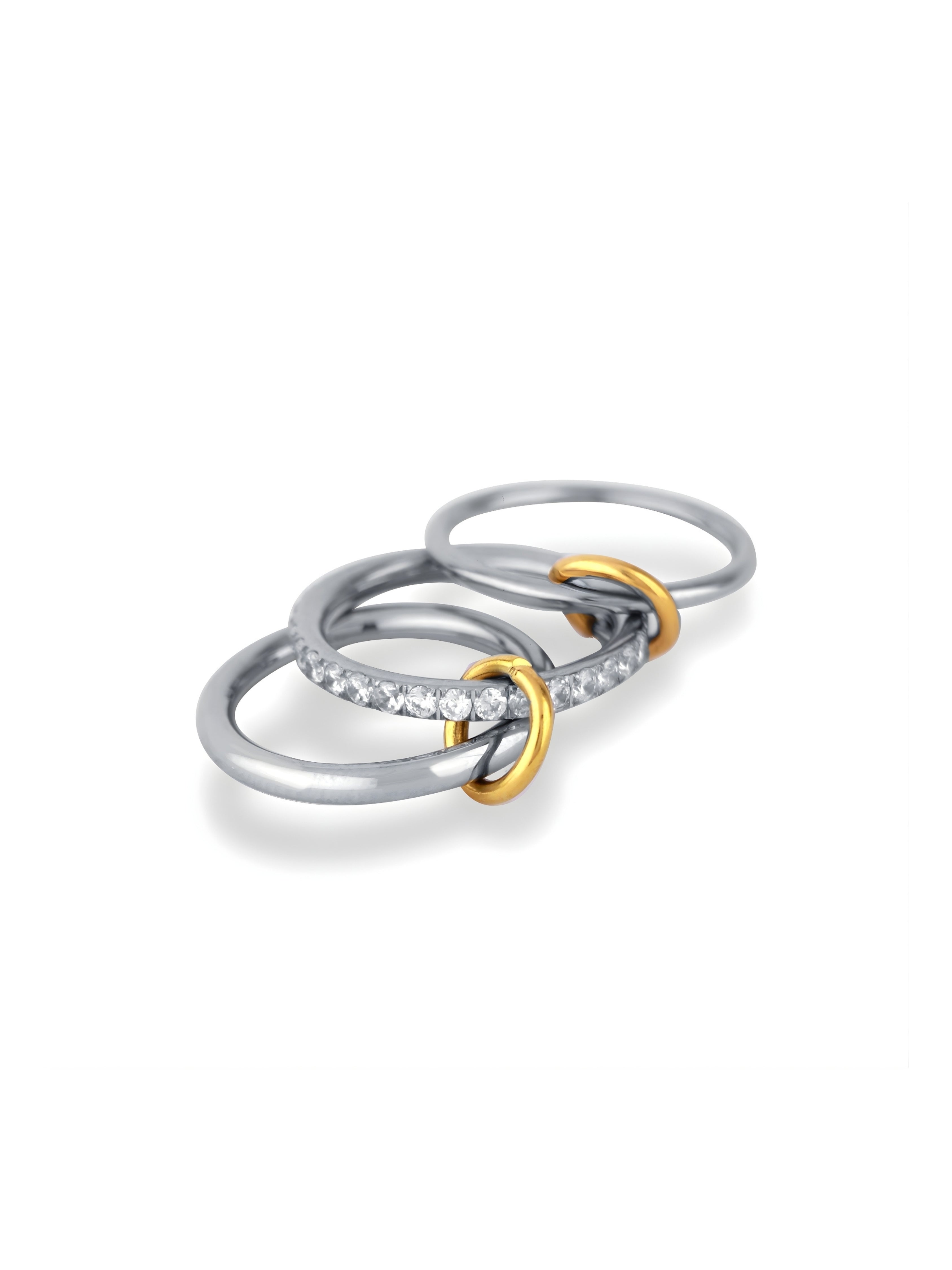 Linked Sparkle Triple Ring
