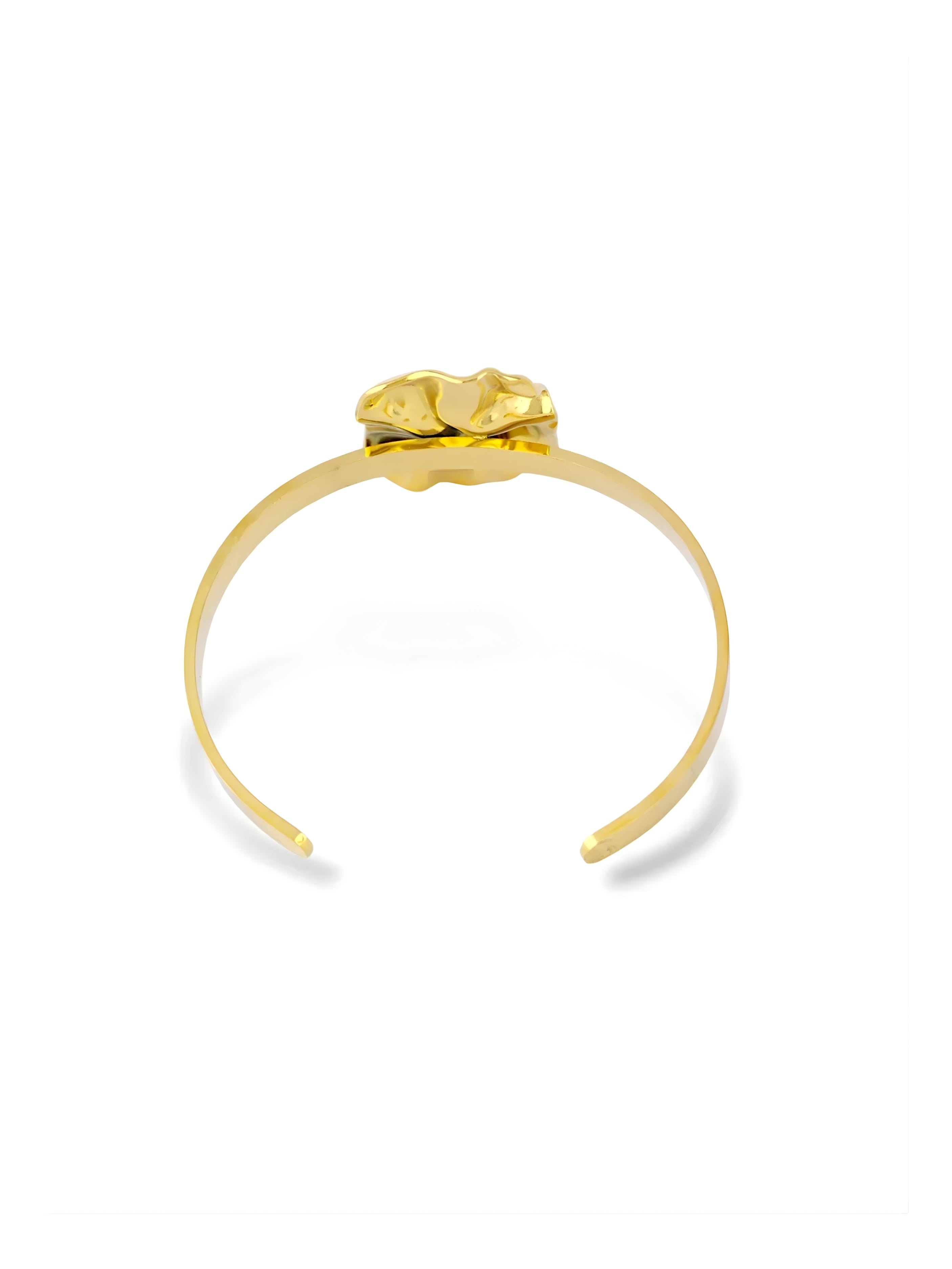 Flat Hammered Open Bangle