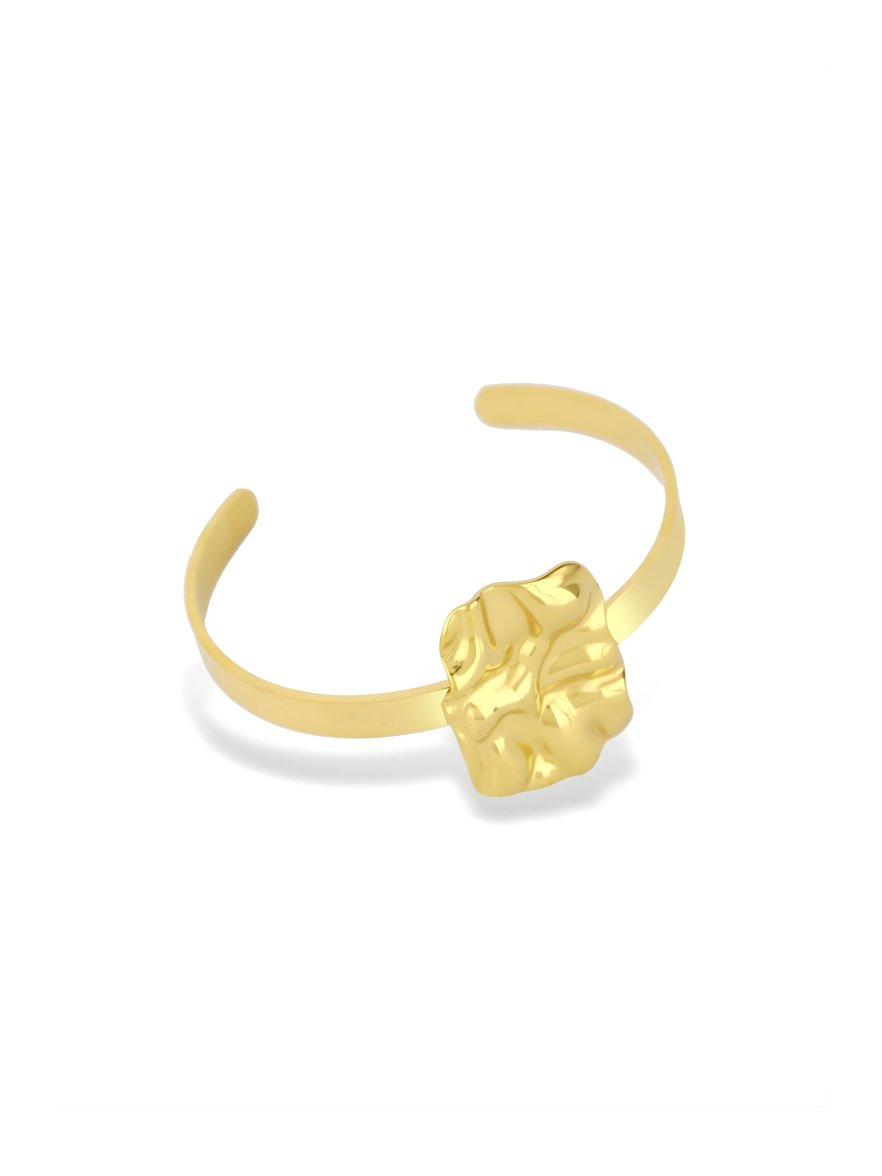 Flat Hammered Open Bangle