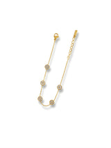 White Stone Charm Bracelet Gold Finish