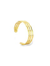 Petite Band Gold Finish Minimal Stacked Open Bangle