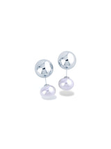Elegant Silver Ball and Pearl Stud Earrings for Women
