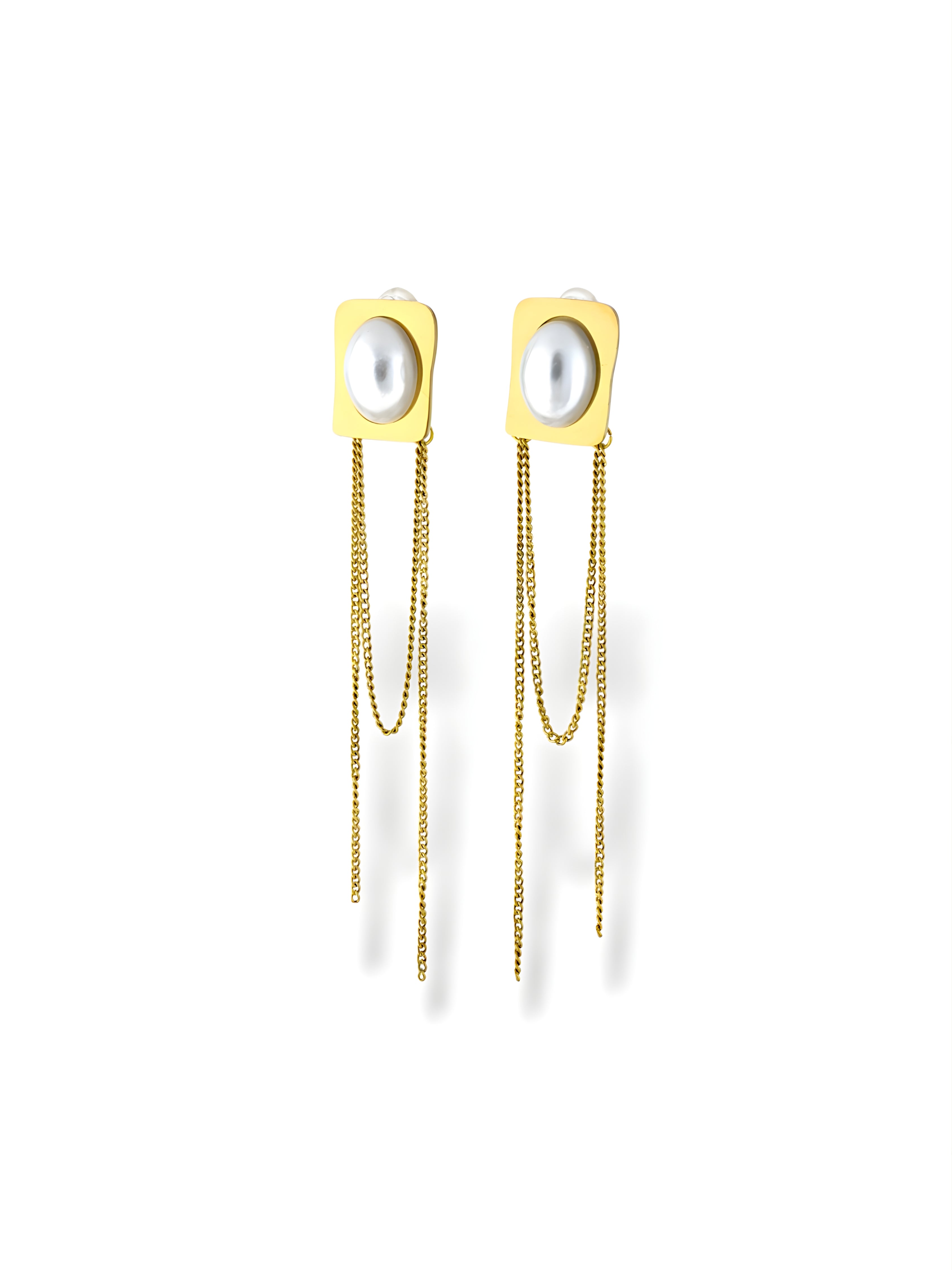 Deco Pearl Tassel Earrings