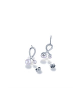 Twisted Loop Two Pearl Earrings