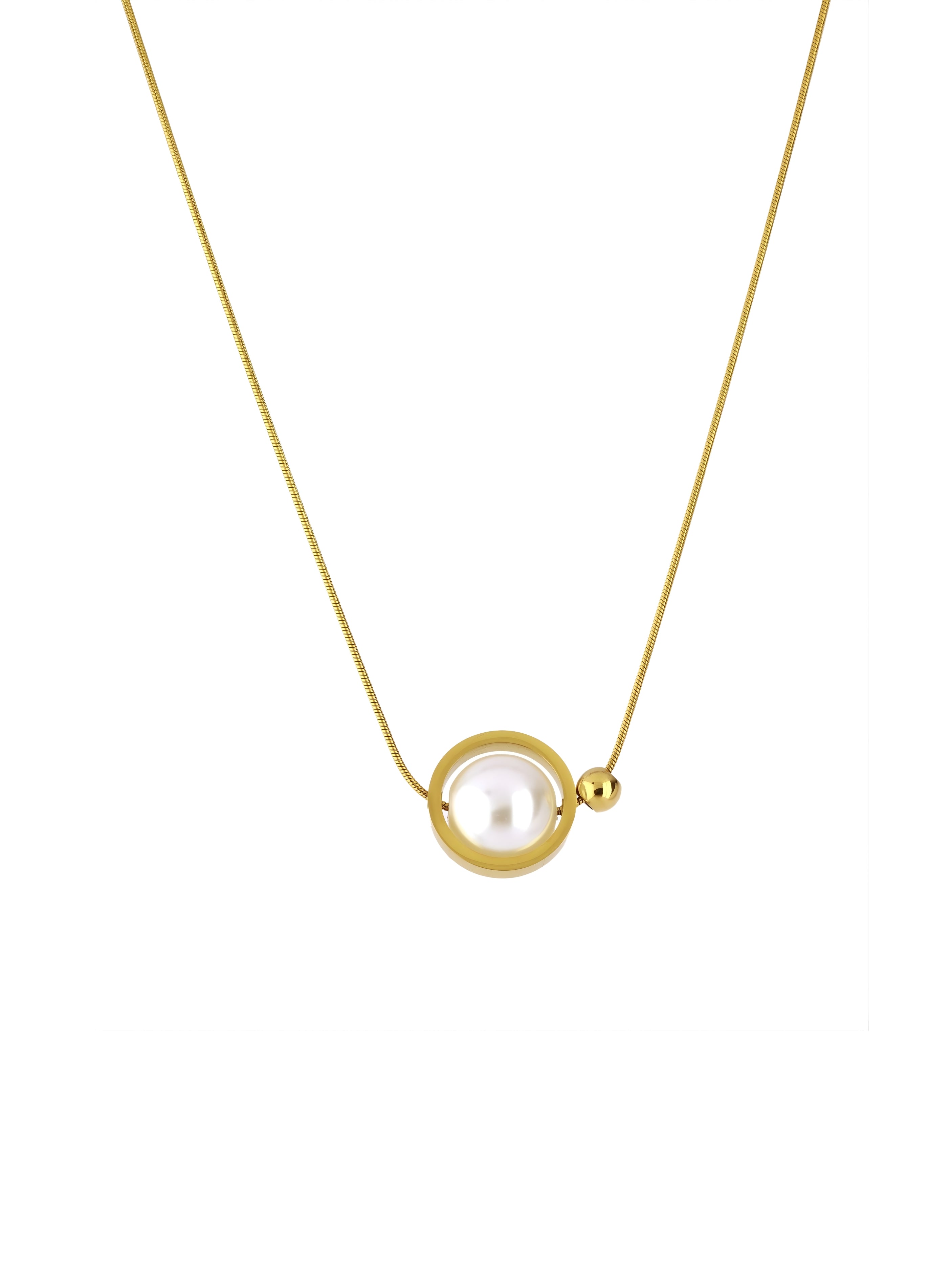 Classy Gold Plated Pearl Necklace for Women