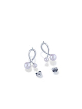 Twisted Loop Two Pearl Earrings