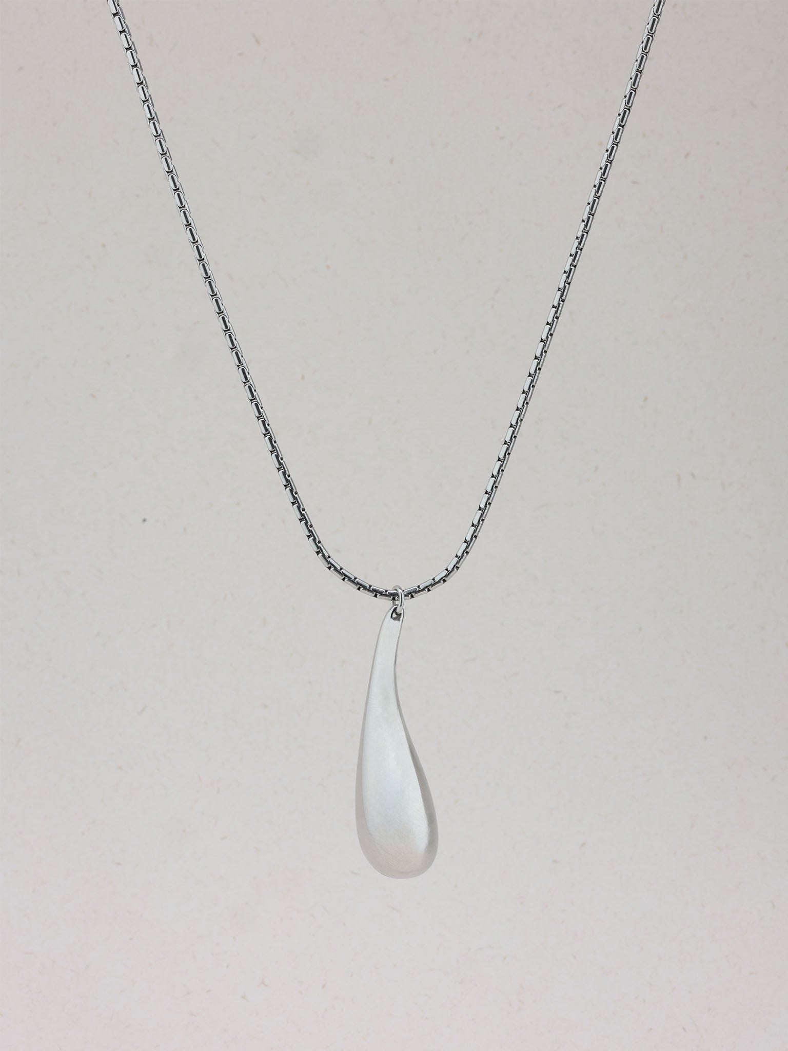 Liquid Chrome Drop Necklace