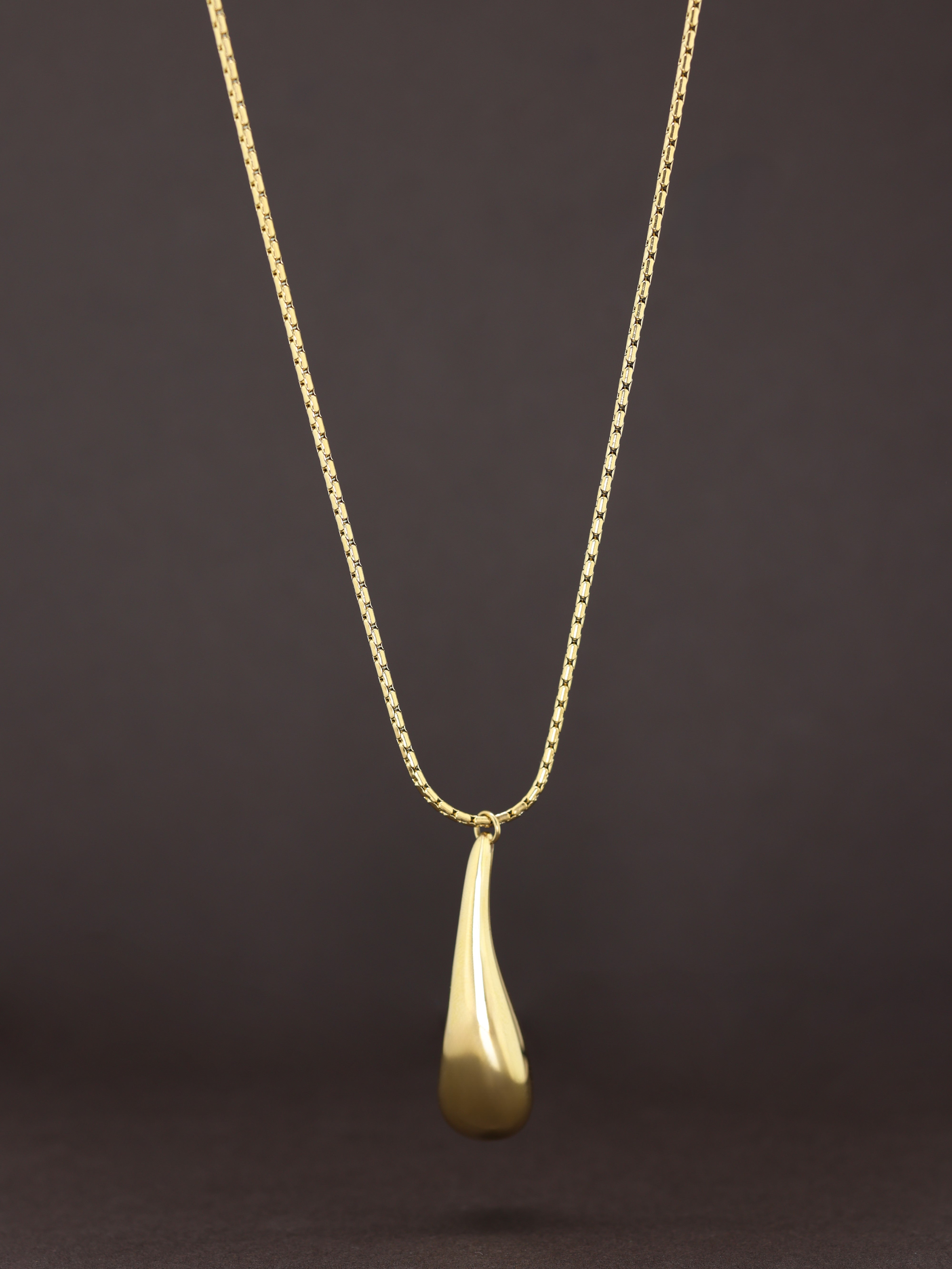 Liquid Chrome Drop Necklace
