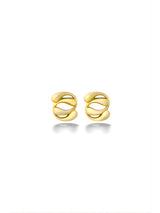 Silver Interlock Wave Studs