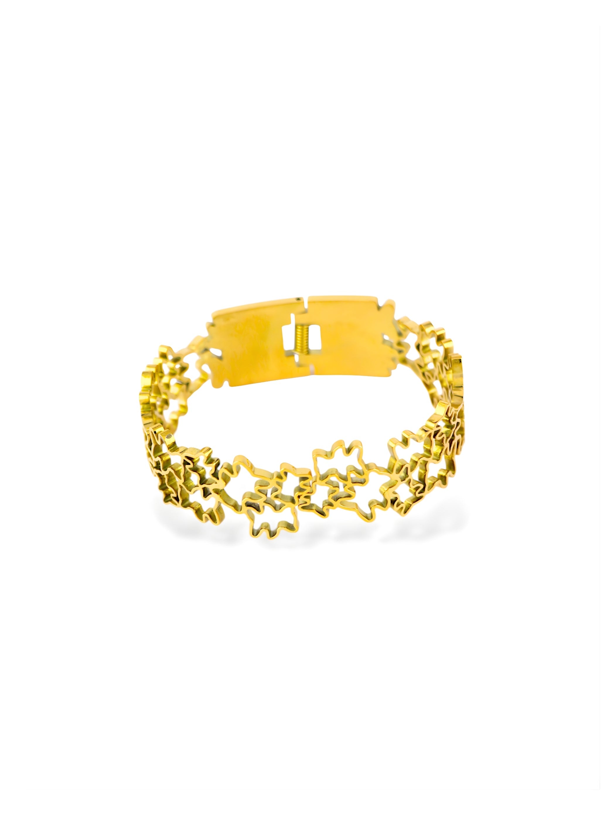 Sunswell Bangle - Elegant Gold Cutout Bracelet