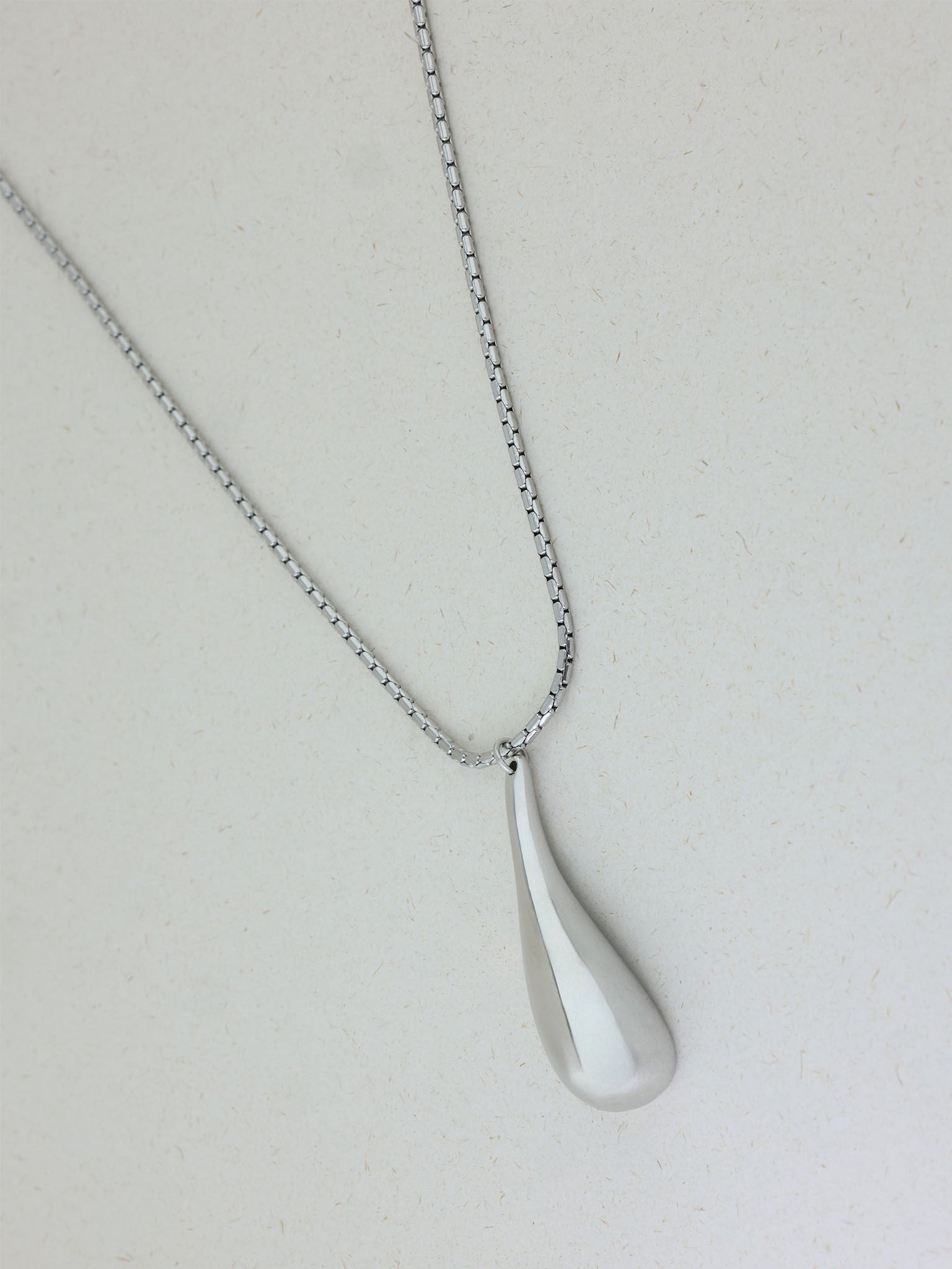 Liquid Chrome Drop Necklace