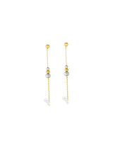 Mixed-Metal Beaded Drop Earrings