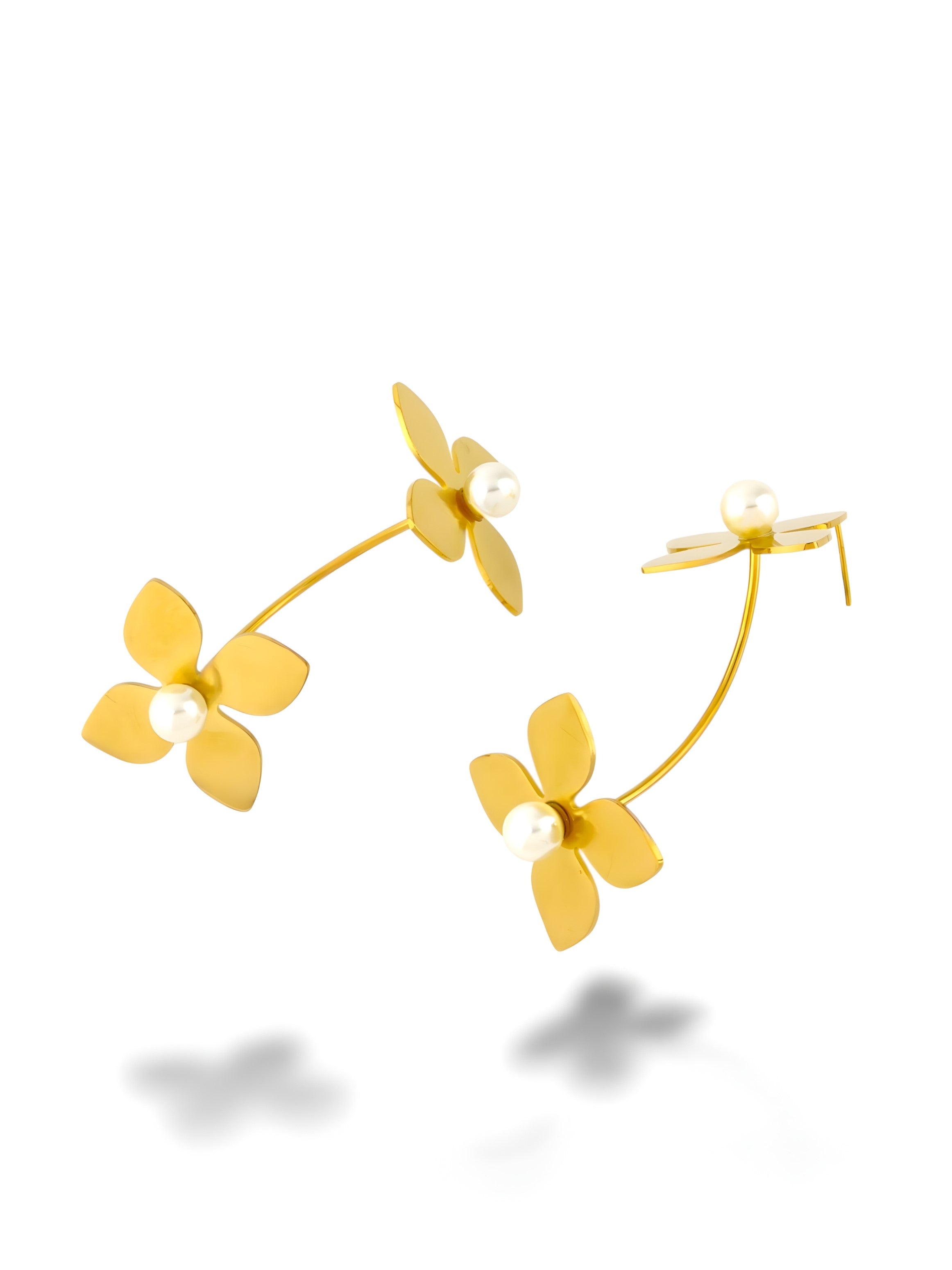 Clover Pearl Hoops