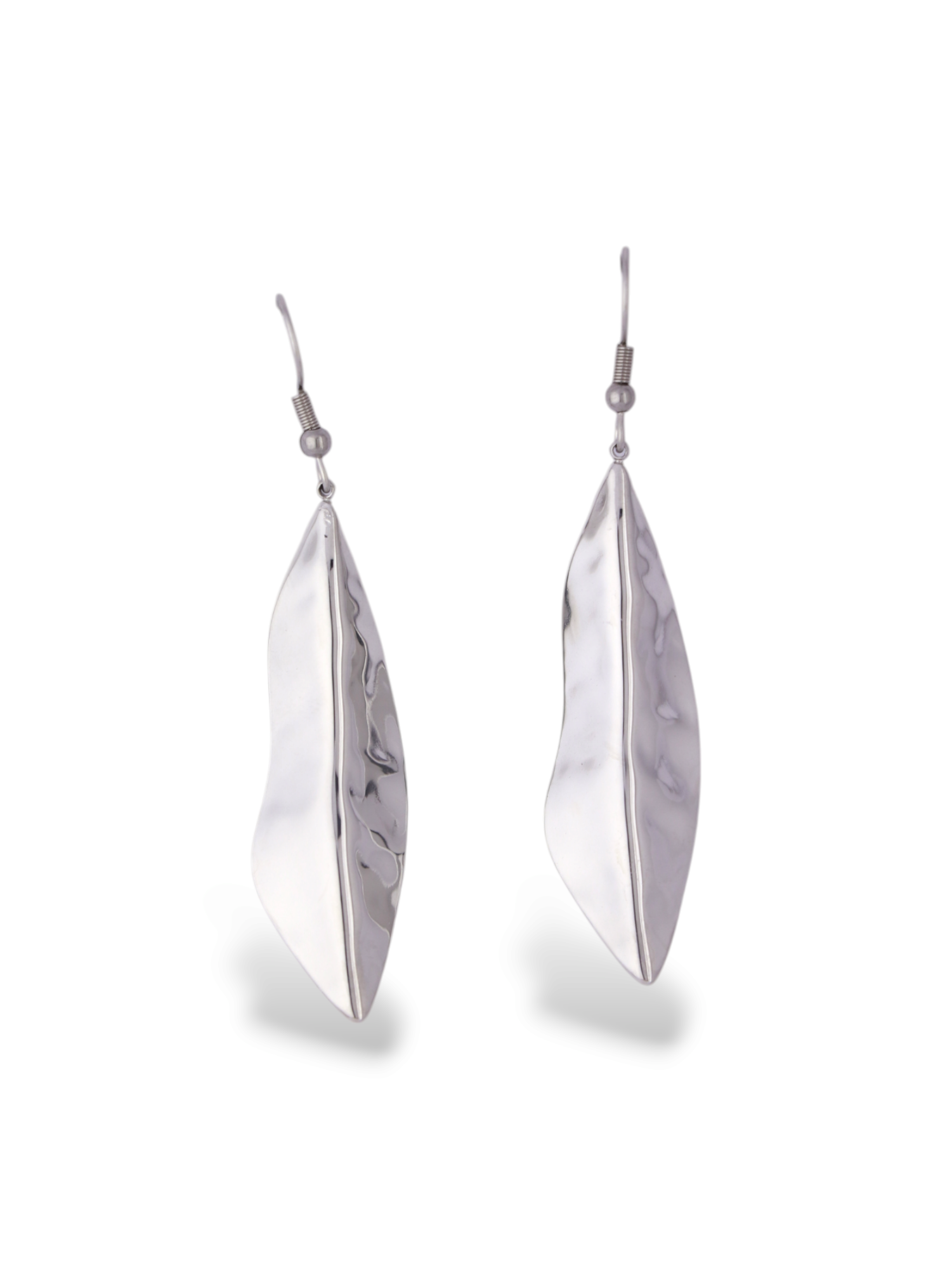 Aloy Petal Silver Drop Earrings with Soft Flow Design