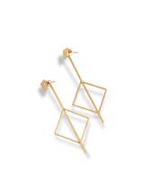 Gold Angle Dangle Earrings with Geometric Style