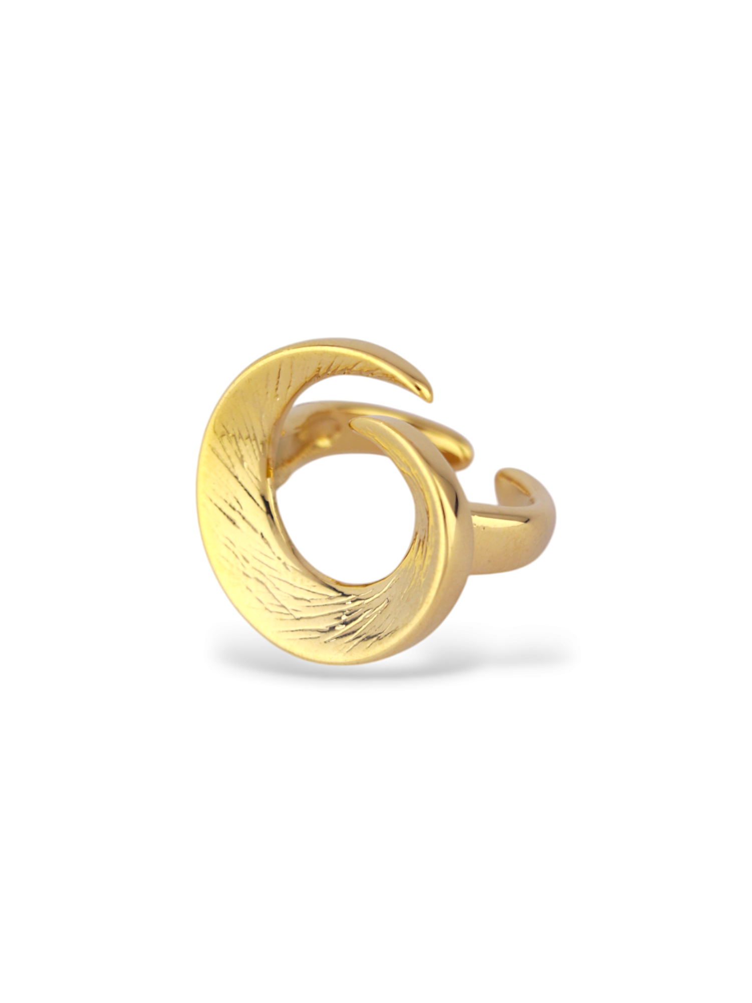 Avesa Open Curve Gold Ring with Smooth Finish