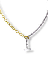 Modern Two-Tone Bar Drop Chain Necklace - Doulaat