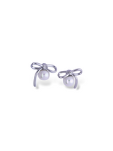 Bow Knot Pearl Stud Earrings