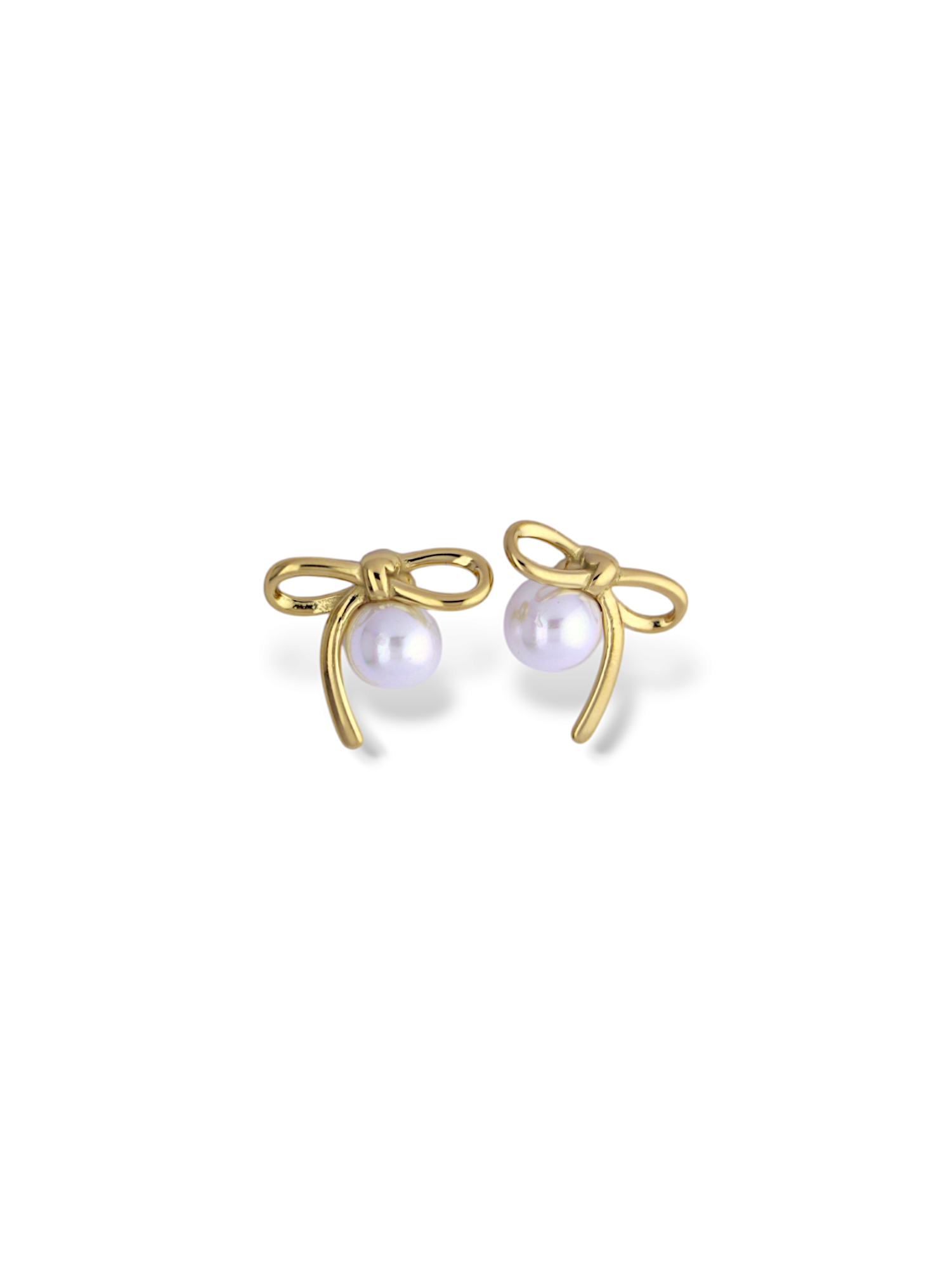 Bow Knot Pearl Stud Earrings