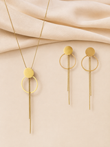 Geometric Hoop & Tassel Jewelry Set
