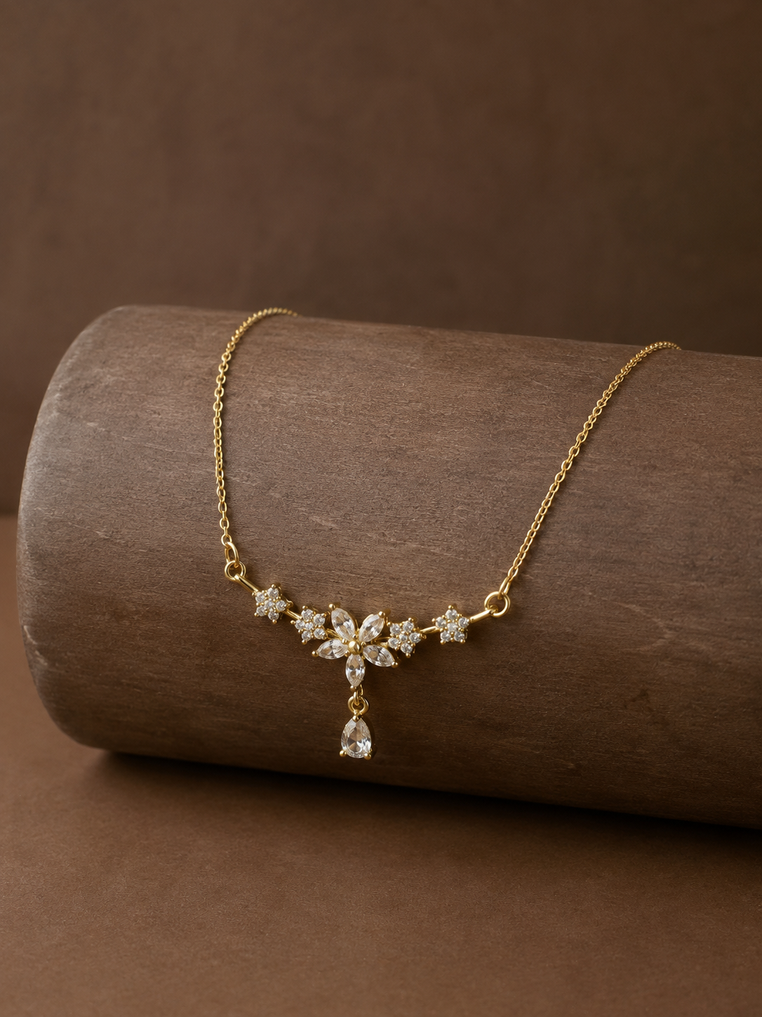 Crystal Botanical Drop Pendant
