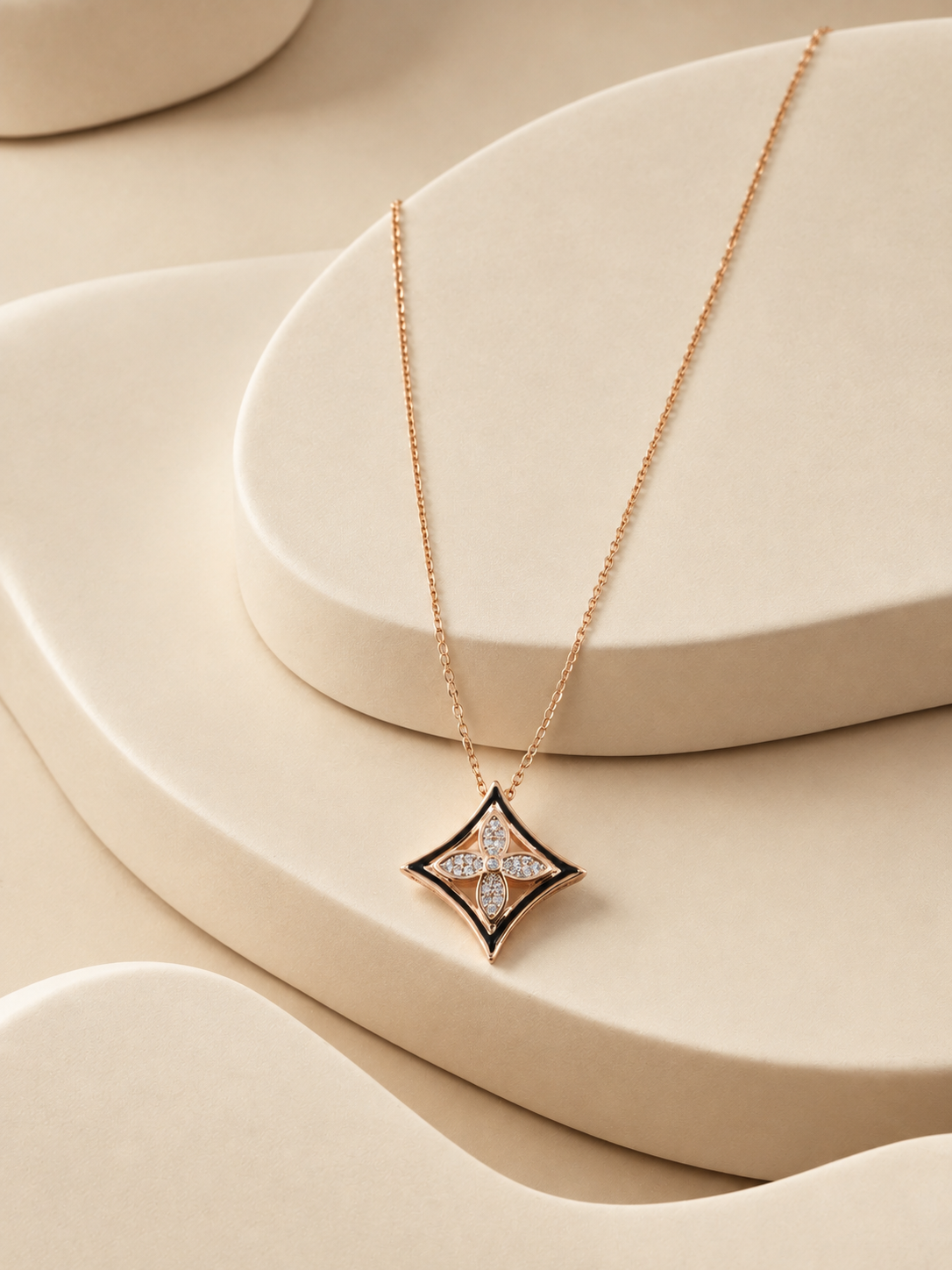 Aurelia Onyx Clover Pendant