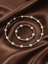 Golden Pearl Choker & Bracelet Set