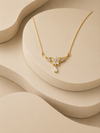 Floral Crescent Drop Necklace