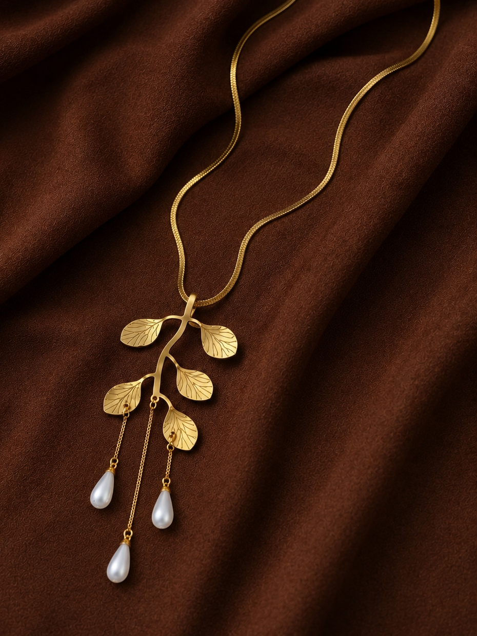 Leaf Branch Teardrop Jewelry Set
