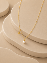 Heart And Pearl Charm Necklace