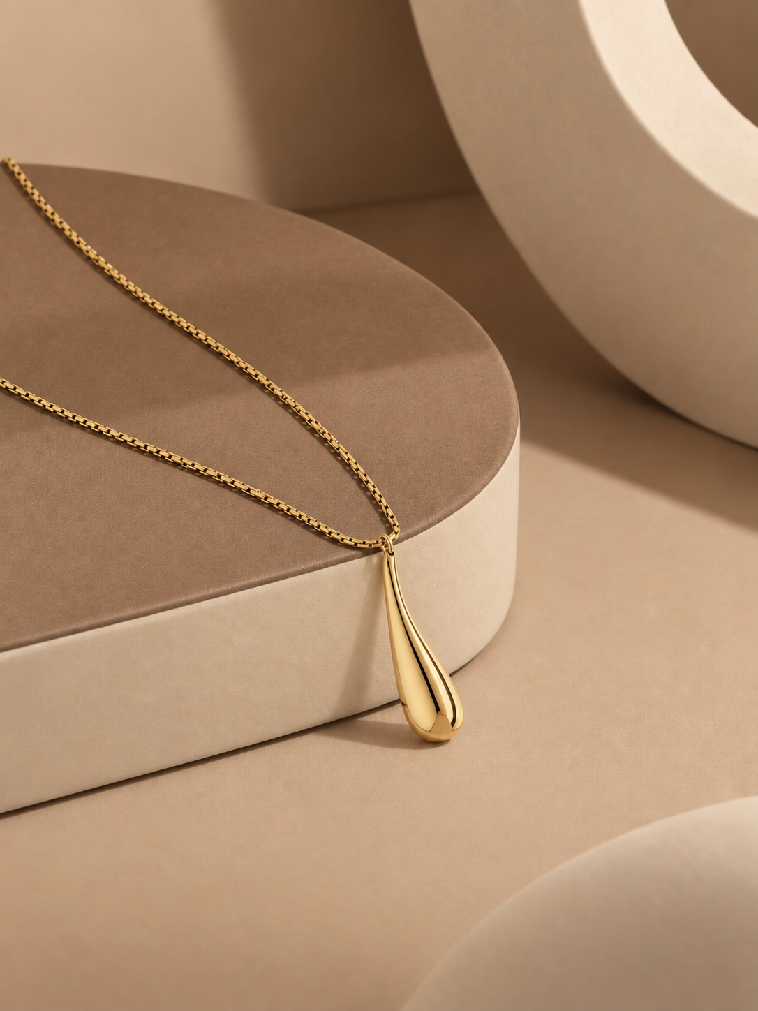 Liquid Chrome Drop Necklace