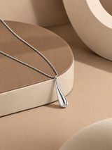 Liquid Chrome Drop Necklace