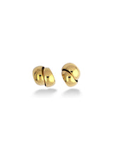 Gold Double Disc Emblem Hoop Stud Earrings for Women - Doulaat