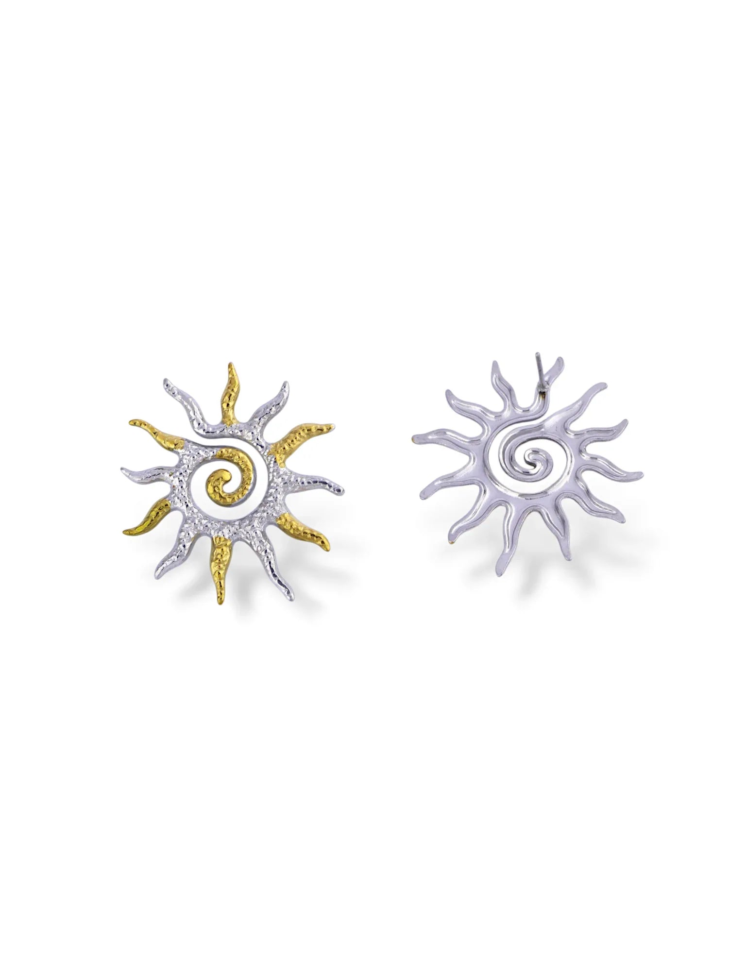 Spiral Sun Ray Stud Earrings - Doulaat