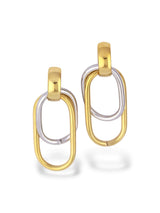 Duo Orbit Hoops with Dual-Tone Linked Oval Design - Doulaat
