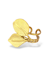 Ease Gold Leaf Ring with Soft Gold Finish