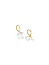 Twisted Loop Two Pearl Earrings - Doulaat