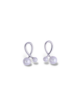 Twisted Loop Two Pearl Earrings