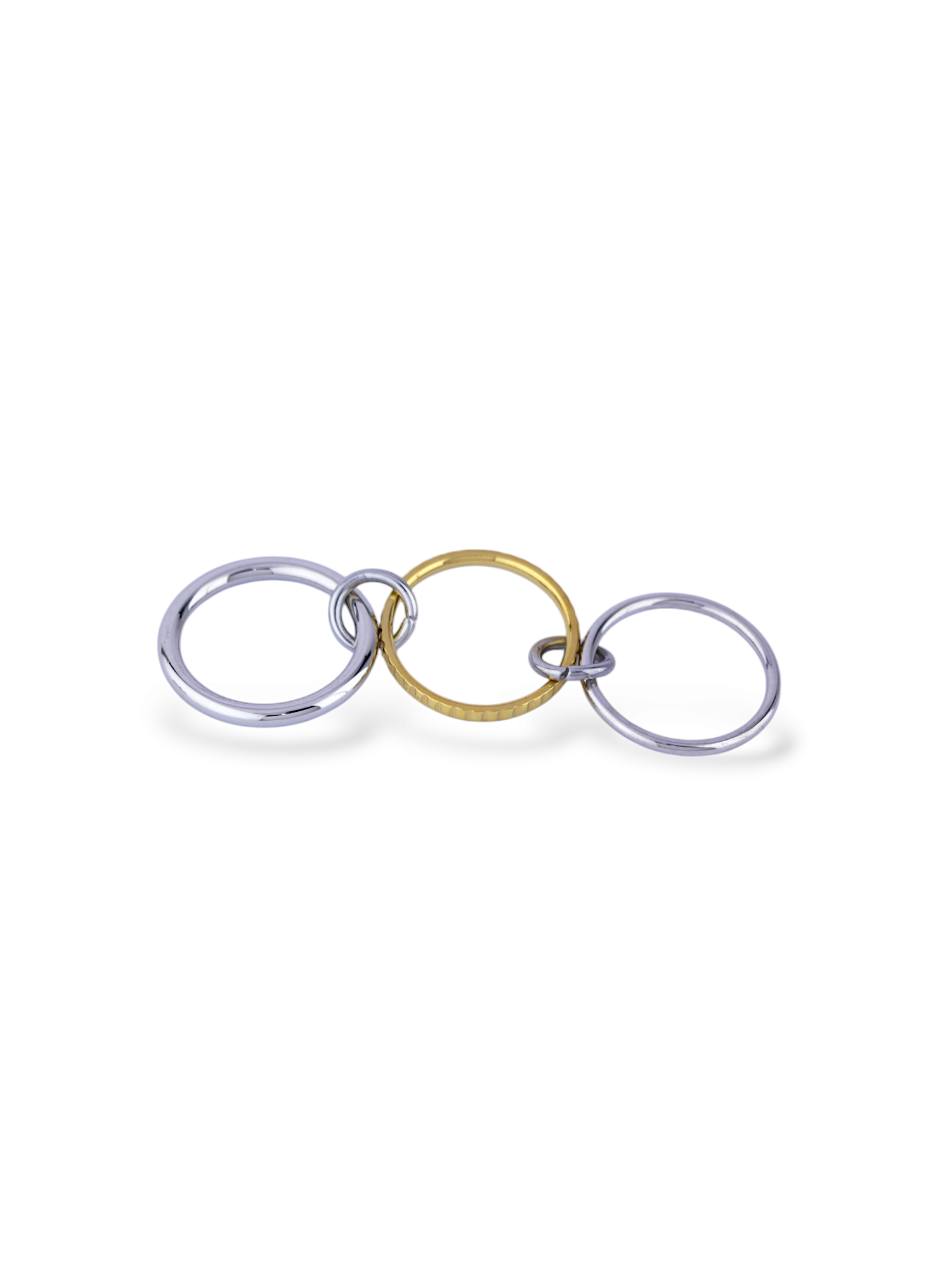 Interlinked Two Tone Circle Band Ring