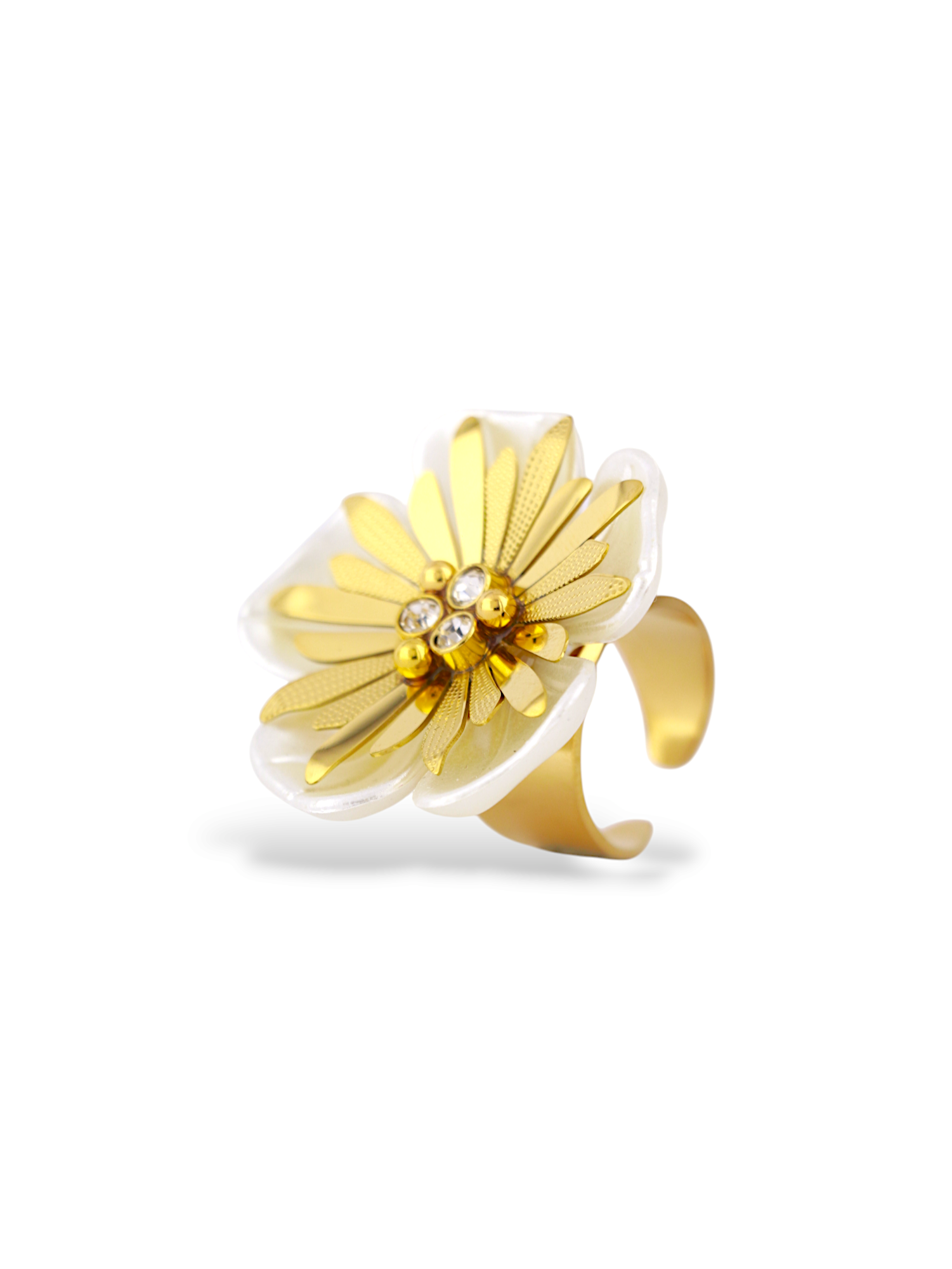 Golden Bloom Petal Ring