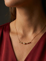 Wavy Bar Pendant Necklace - Doulaat
