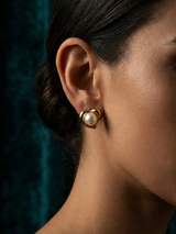 Elegant Heart Pearl Stud Earrings for Daily Wear