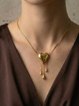 Melting Heart Teardrop Pendant Necklace - Doulaat