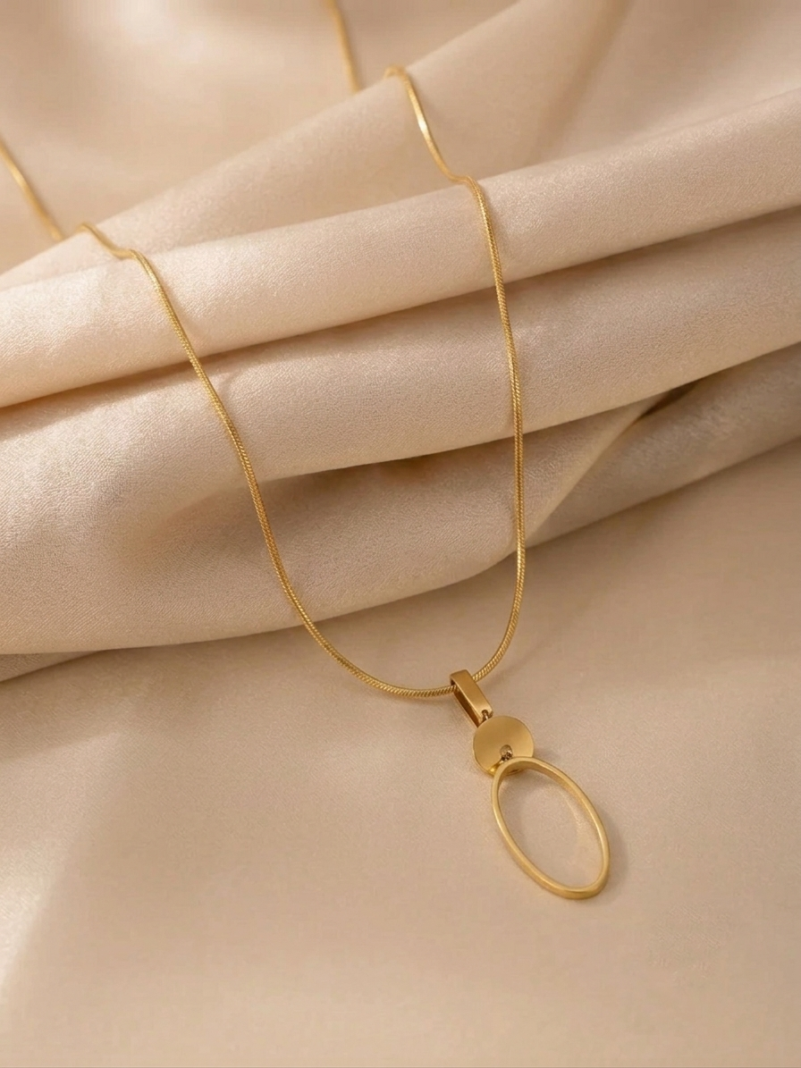 Long Oval Necklace and Earring Set