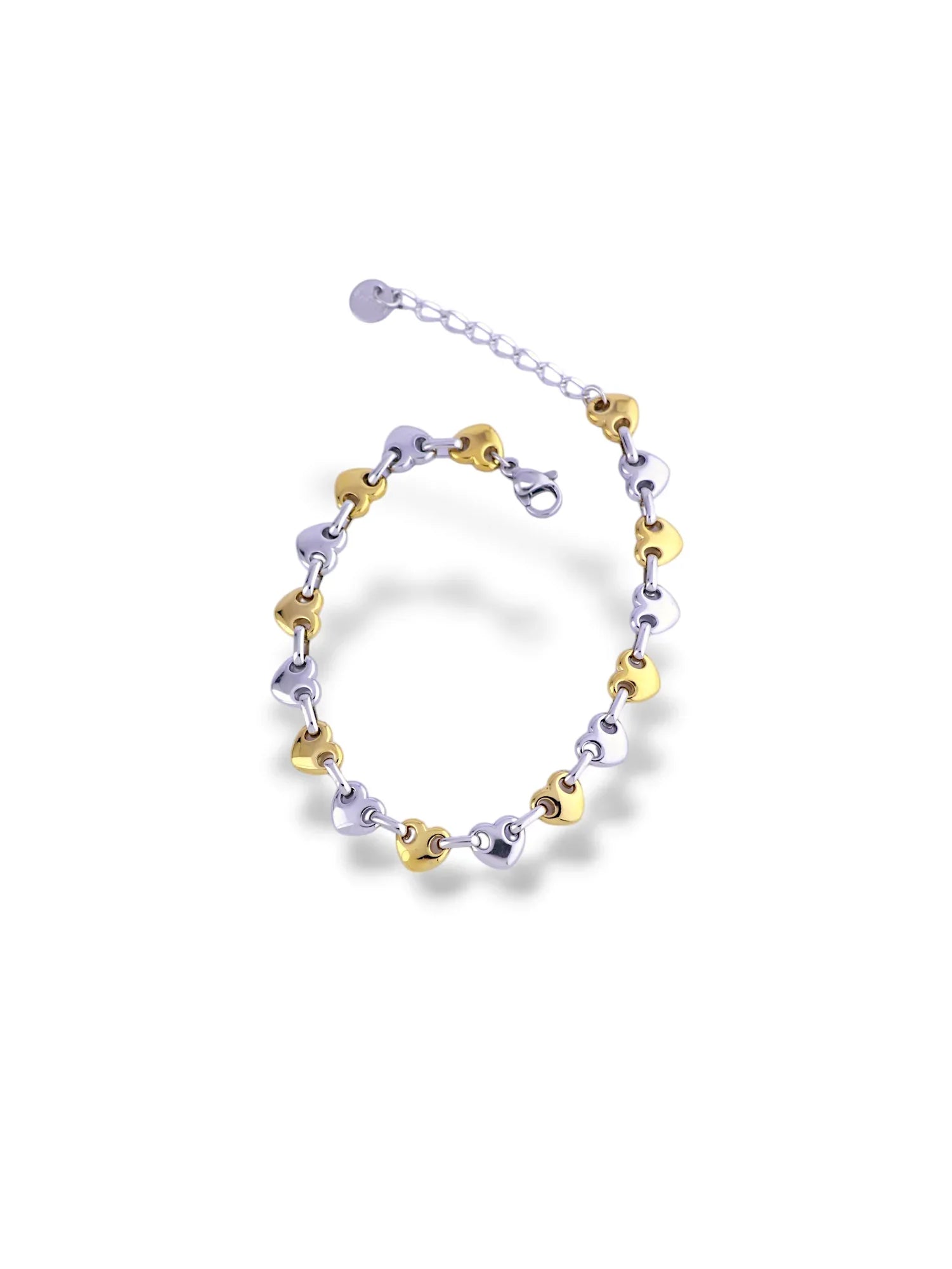 Imperial Two-Tone Heart Link Bracelet - Doulaat