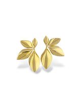 Silver Triple Leaf Stud Earrings with Polished Finish - Doulaat