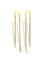 Luxe Drop Earrings with Long Gold Chain Finish - Doulaat