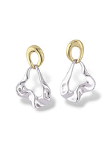 Melted Mist Drop Earrings with Fluid Dual Tone Finish - Doulaat